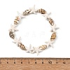 Natural Spiral Shell & Synthetic Turquoise Beads Stretch Bracelets for Women BJEW-JB14069-4