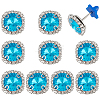 10Pcs Alloy Glass Rhinestone Brooches AJEW-PH01689-1