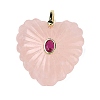 Natural Rose Quartz Carved Pendants G-C276-01G-17-1