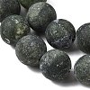 Round Frosted Natural TaiWan Jade Bead Strands G-M248-12mm-02-5