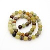 Natural Xiuyan Jade Round Bead Strands G-P070-71-4mm-2