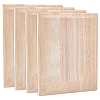 4Pcs Unfinished Rubber Wood Timber Board WOOD-FG0001-66C-1