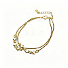 Brass Star Grooved Round Beaded 2-strand Bracelets for Women WGD7A06-01-3