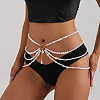Zinc Alloy and Imitation Pearl Round Beaded Multi-Layered Waist Belly Chains for Women FS-WG06AFB-01-2