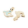 Light Gold Plated Alloy Enamel Pendants ENAM-M219-11KCG-01-2