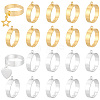 20Pcs 2 Colors Adjustable Brass Finger Rings Setting for Hanging Pendant KK-BBC0027-80-1