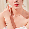 1 Set Brass Heart Link Chain Bracelets & Necklace SJEW-TA0001-04-8