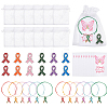 Mental Health Awarenes Theme Alloy Enamel Awareness Ribbon with Word Hope Charm Braided Bead Bracelets Kits SJEW-WR00001-1