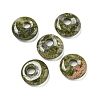 Natural & Synthetic Mixed Gemstone Donut/Pi Disc Charms G-G142-02-2