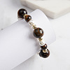 Natural Tiger Eye Beaded Bead Bracelets BJEW-L692-003G-5