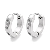 304 Stainless Steel Pave Clear Cubic Zirconia Huggie Hoop Earrings for Women EJEW-C096-04P-1