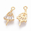 Brass Cubic Zirconia Pendants KK-S340-08G-2