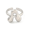 Brass Letter Open Cuff Rings for Women RJEW-G313-01A-P-2