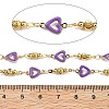 Brass Heart Link Chains KK-D368-03G-G-2