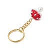 Glass Seed Beads Mushroom Keychain KEYC-MZ00021-03-4