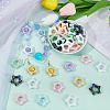50Pcs UV Plating Rainbow Iridescent Acrylic Bead Frames PACR-SP0001-04-4