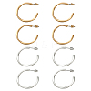 4 Pairs 2 Colors Iron Stud Earrings EJEW-HY0001-42-1