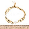 304 Stainless Steel Cable & Cuban Link Chain Braclets for Women BJEW-C089-07G-5