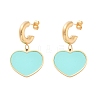 Ion Plating(IP) 304 Stainless Steel Heart Stud Earrings EJEW-A114-11G-01-1