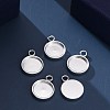 201 Stainless Steel Pendant Cabochon Settings STAS-I137-02C-S-4