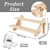  1Set Rectangle Shape Pine Wooden 2 Tier Stair Style Earring Display Stand DIY-NB0008-57-2