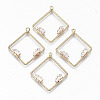 Brass Micro Pave Cubic Zirconia Pendants KK-S359-037-RS-1