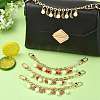 4Pcs 4 Styles Alloy Rhinestone with Acrylic Pearl Bead Charm Cable Chain Bag Decorative Chains HJEW-FS00060-01-5