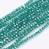 Electroplate Glass Beads Strands X-GLAA-F076-FR04-1