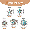 10Pcs 5 Styles Synthetic Turquoise Pendants TIBEP-TA0001-13-11