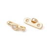 Rack Plating Brass Pave Clear Cubic Zirconia Connector Charms KK-G433-04LG-1