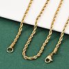 PVD Vacuum Plating 304 Stainless Steel Rope Chain Necklaces NJEW-M124-09G-3