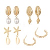 Bohemian Beach Shell & Pearl Dangle Earring Sets YO2102-1