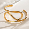 304 Stainless Steel Cuff Bangles for Women BJEW-V012-01G-1