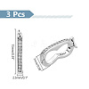 Anti-Tarnish   3Pcs Sterling Silver Cubic Zirconia Twister Clasps STER-PH0001-58-2