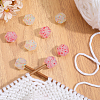 8Pcs 2 Colors Hexagon with Heart Pattern Silicone Focal Beads SIL-GF0001-52-4