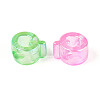 UV Plating Transparent Acrylic European Beads OACR-M027-02Q-3