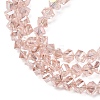Electroplate Transparent Glass Beads Strands GL-CBA7A17-01A-02-3