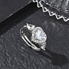 Brass & Cubic Zirconia Finger Rings CU-CBA7E55-15P-1