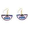 1 Pairs Acrylic Fan Dangle Earrings EJEW-TA0001-74-1