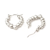 Non-Tarnish 304 Stainless Steel Chunky Teardrop Hoop Earrings for Women EJEW-K242-04P-2