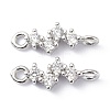 Eco-Friendly Brass Micro Pave Clear Cubic Zirconia Links Connectors ZIRC-C022-03P-1