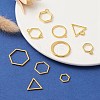 10Pcs Alloy Open Back Bezel Pendants and Links PALLOY-YWC0002-01G-5