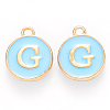 Golden Plated Alloy Enamel Charms ENAM-S118-04G-1