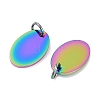 Ion Plating(IP) 304 Stainless Steel Stamping Blank Tag Charms LS-STAS-I311-34RC-3