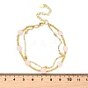 Natural Rose Quartz Bracelets BJEW-D330-01G-02-5