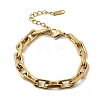 304 Stainless Steel Rectangle Ring Link Chain Bracelets for Women BJEW-A152-02G-4
