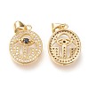 Brass Micro Pave Clear Cubic Zirconia Pendants ZIRC-L096-37G-2