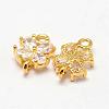 Flower Brass Micro Pave Cubic Zirconia Links ZIRC-L053-08G-2