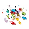 50Pcs Faceted Transparent Glass Beads GLAA-D003-02-1