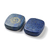 Natural Lapis Lazuli Rectangle with Chakra Sign Figurines Display Decorations DJEW-K025-02F-2